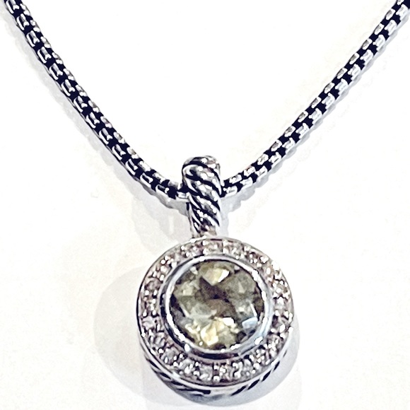 DAVID YURMAN Sterling Silver Lemon Citrine And Diamond Cerise Pendant - Picture 3 of 11